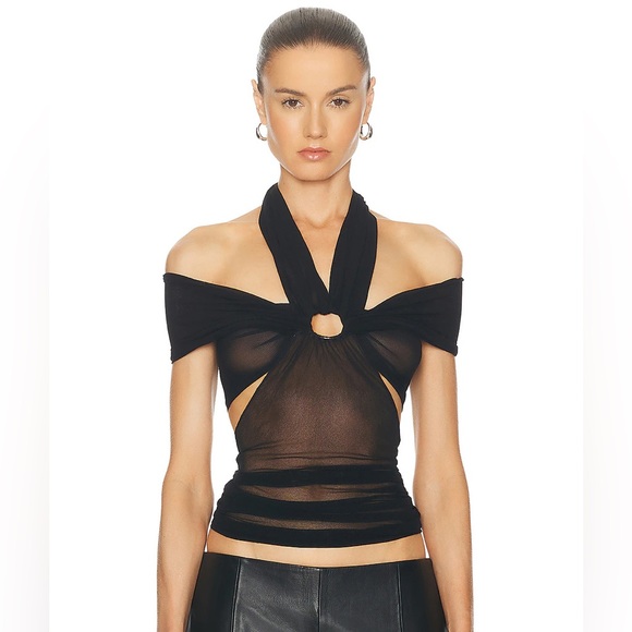Jean Paul Gaultier Tops - Jean Paul Gaultier Soleil S/S 1999 | Sz M| Cutout Sheer Mesh Bodycon Black Top